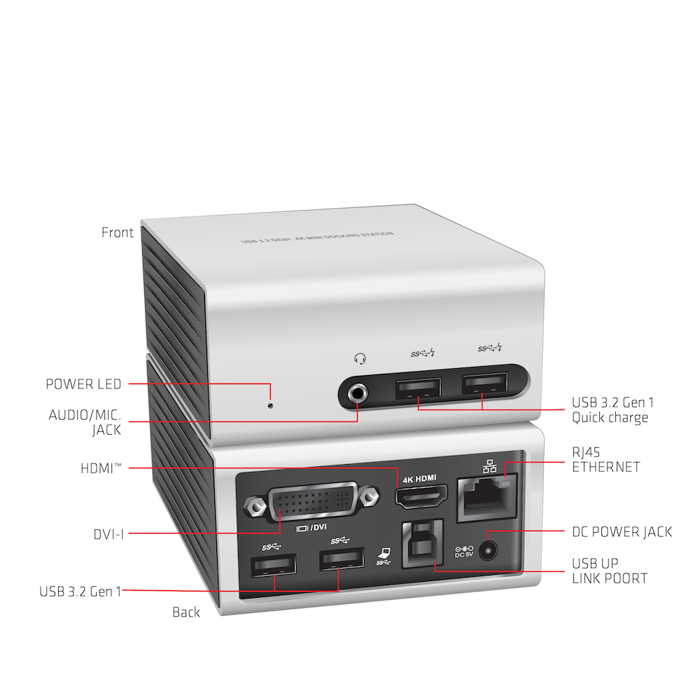 CLUB3D USB 3.2 Gen 1 4K UHD at 30Hz Mini Docking Station Ultra slim Design - Billede 6