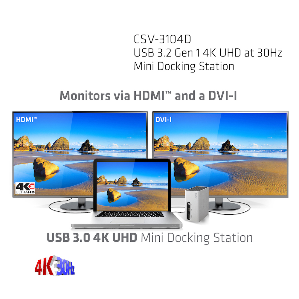 CLUB3D USB 3.2 Gen 1 4K UHD at 30Hz Mini Docking Station Ultra slim Design - Billede 7