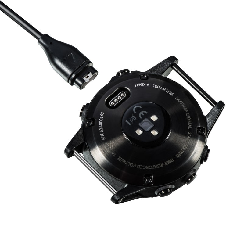 Oplader til Garmin Fenix 7 / Fenix 7S / Vivoactive / Forerunner mm. 1 meter opladekabel. USB-A - Billede 2