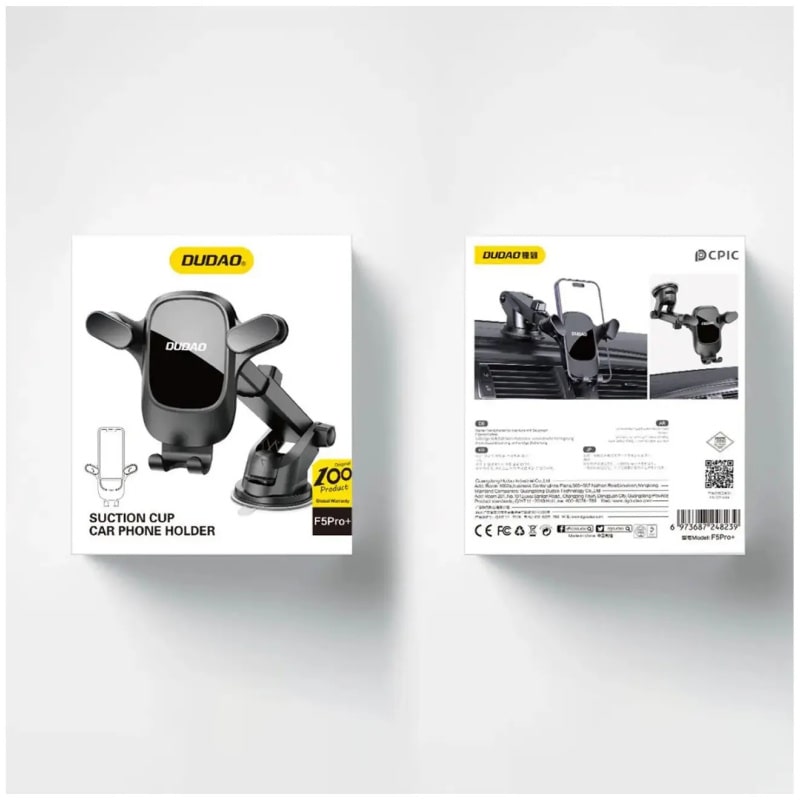Dudao F5Pro+ Mobilholder til Bil med Sugekop – Til Instrumentbræt & Forrude - Billede 3