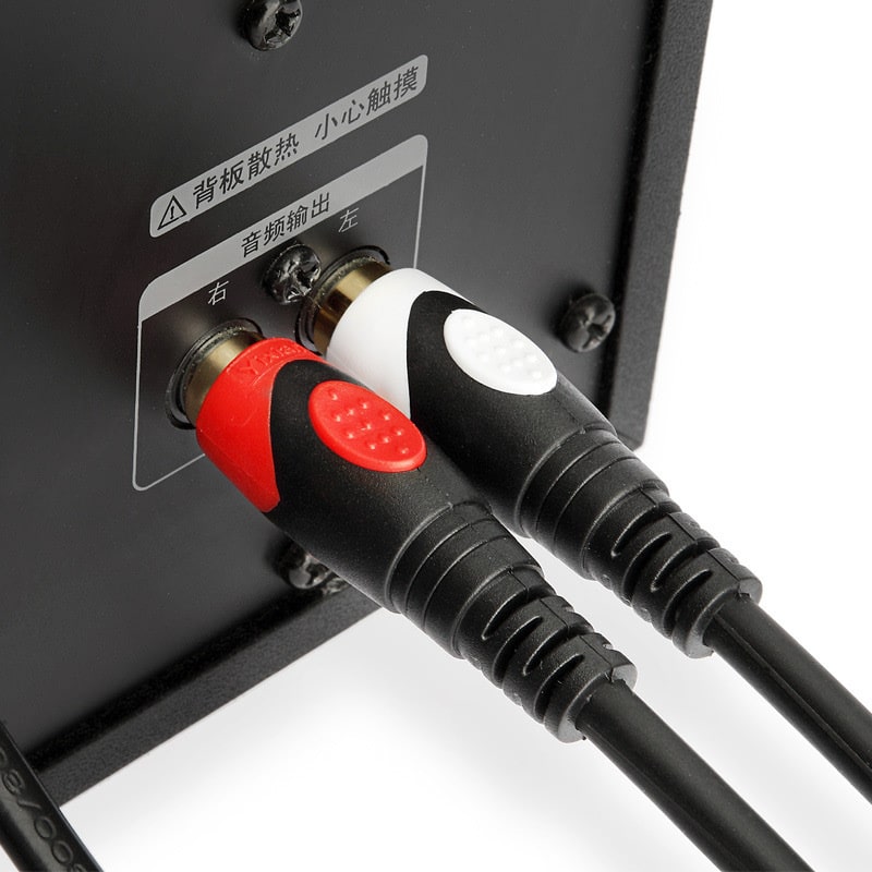 3,5 mm mini-jack til 2 x RCA — Stereo lydkabel i høj kvalitet med forgyldte stik - 5M - Billede 3
