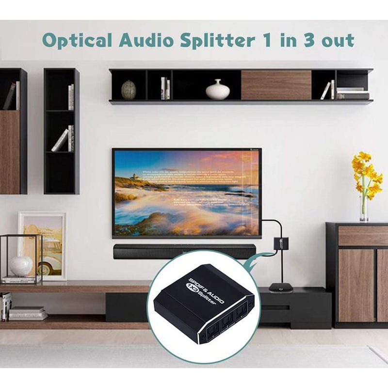 Optisk lydsplitter 1 til 3 Toslink SPDIF til TV, Soundbar & AV Receiver - Billede 7