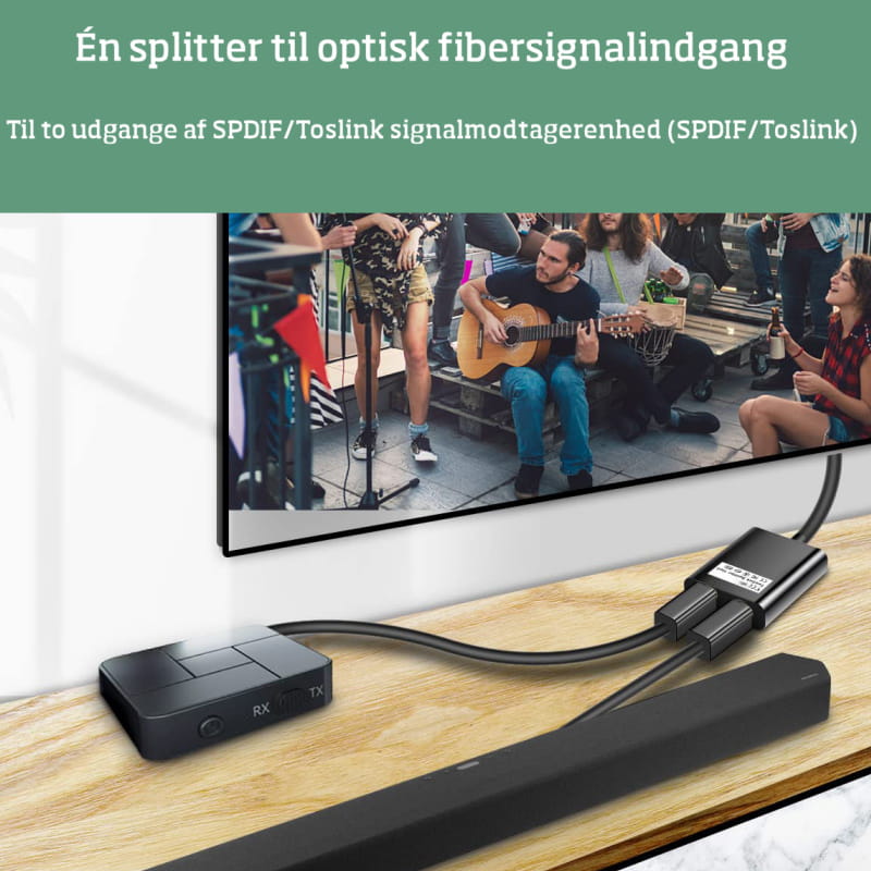 Toslink Optisk Fiber Splitter 1 til 2 – Digital Lydfordeler - Billede 7