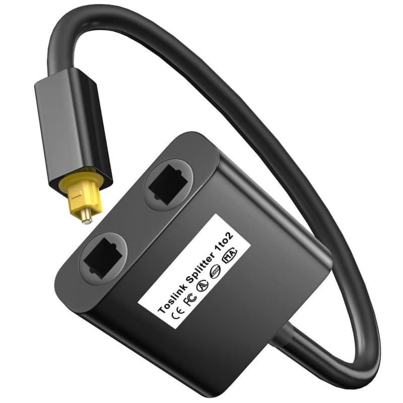 Toslink Optisk Fiber Splitter 1 til 2 – Digital Lydfordeler