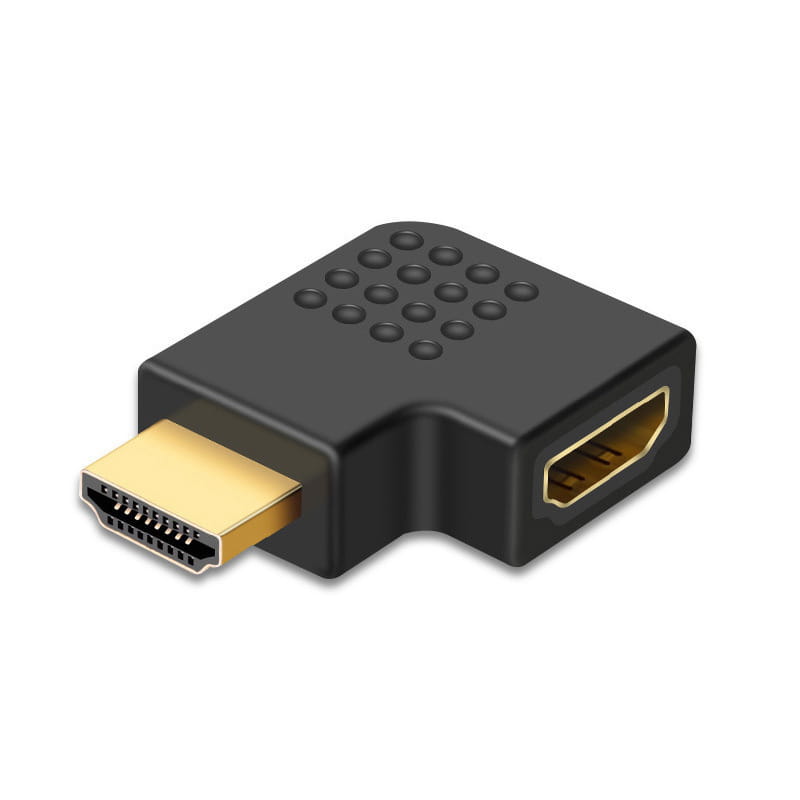 HDMI Vinkeladapter 270° (L-formet) – Guldbelagte stik til TV, PS5, Xbox og PC