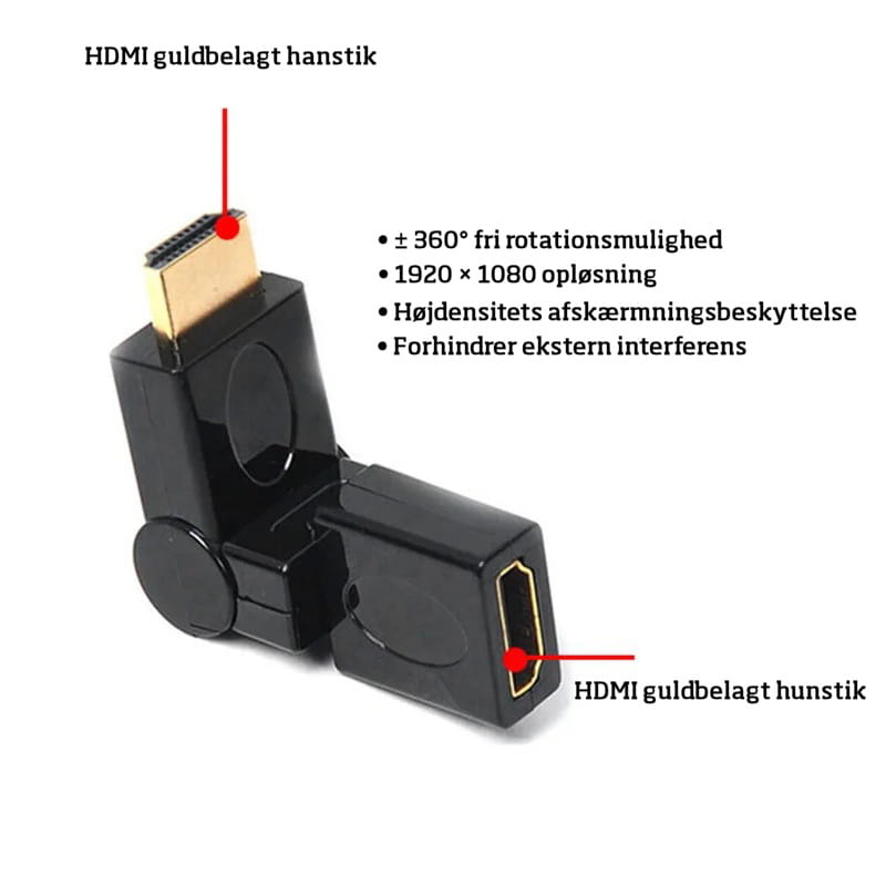 HDMI 360° Vinkel Adapter – Fuldt Fleksibel & Drejbar - Billede 9