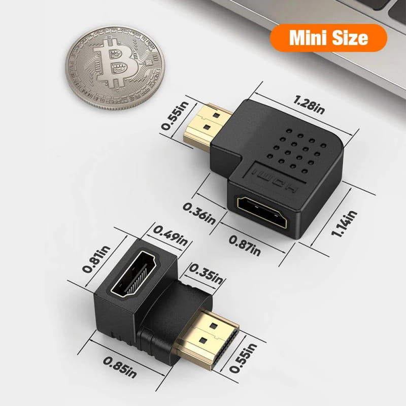 HDMI Vinkeladapter 270° (L-formet) – Guldbelagte stik til TV, PS5, Xbox og PC - Billede 8