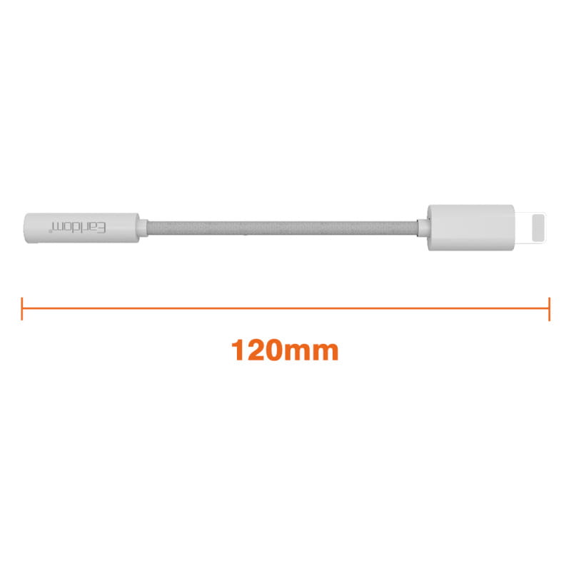Earldom ET-OT68 iPhone Lightning Earphone adapter. Lightning til minijack - Hvid - Billede 2