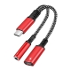 USB-C Audio Adapter med Opladning | 3,5 mm Jack & Hurtig PD. Rød