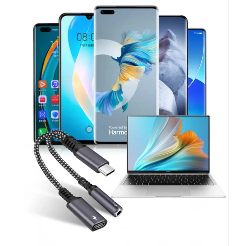 USB-C til 3,5 mm Audio Adapter med Hurtig Opladning – Oplad & Lyt Samtidig - Rød - Billede 3