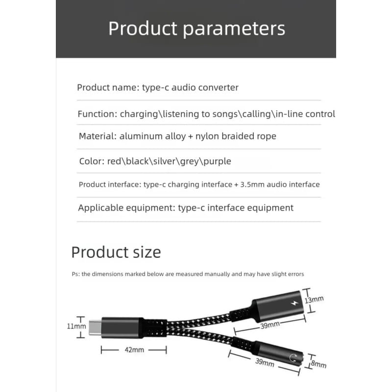 USB-C til 3,5 mm Audio Adapter med Hurtig Opladning – Oplad & Lyt Samtidig - Rød - Billede 9