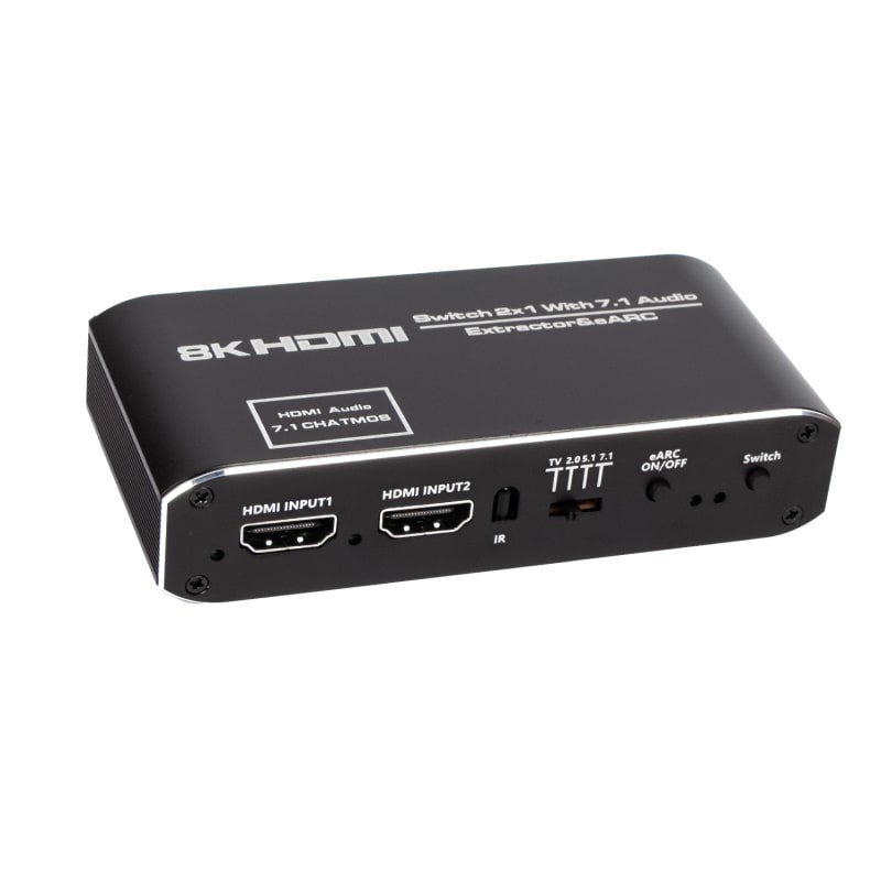 HDMI 2.1 Switch med lydudtræk (Audio Extractor) – ARC/eARC – 8K/30Hz & 4K/120Hz – Optisk & Coaxial lydudgang - Billede 2
