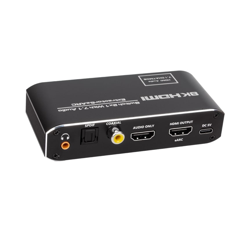HDMI 2.1 Switch med lydudtræk (Audio Extractor) – ARC/eARC – 8K/30Hz & 4K/120Hz – Optisk & Coaxial lydudgang - Billede 3