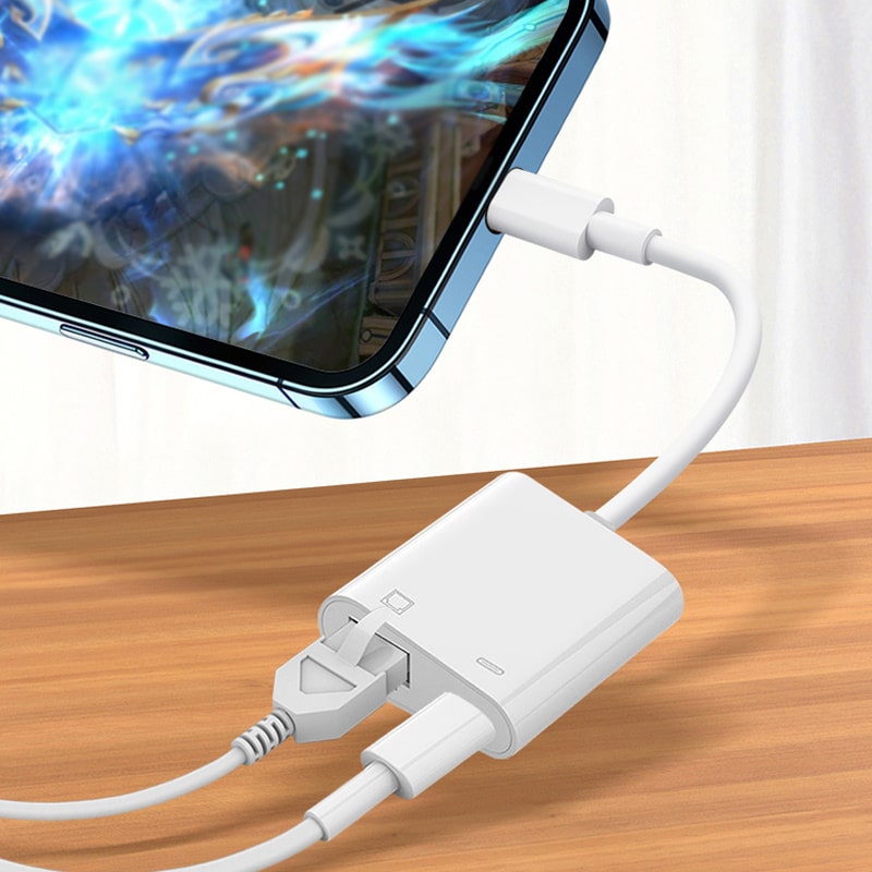 Lightning til Ethernet Adapter – Hurtig RJ45 LAN Forbindelse til iPhone og iPad (10/100 Mbps) - Billede 2