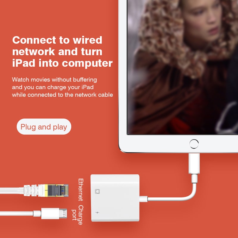 Lightning til Ethernet Adapter – Hurtig RJ45 LAN Forbindelse til iPhone og iPad (10/100 Mbps) - Billede 6