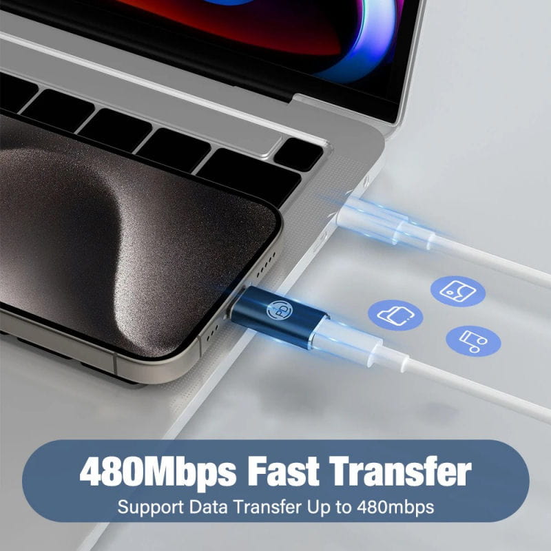 Lightning til USB-C Adapter med 35W PD Hurtigopladning – Lightning Hun til USB-C Han - Billede 4