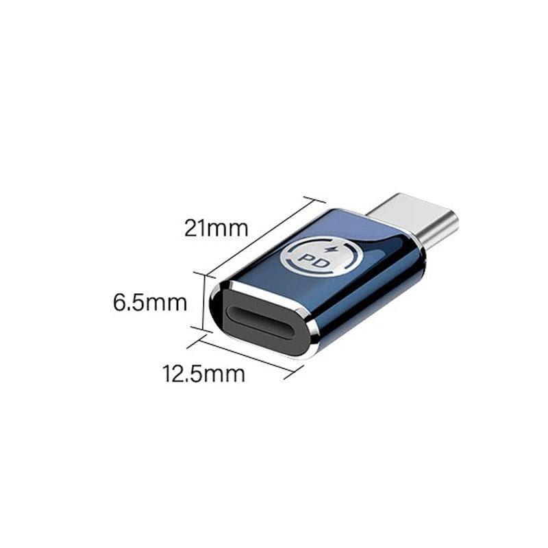 Lightning til USB-C Adapter med 35W PD Hurtigopladning – Lightning Hun til USB-C Han - Billede 5