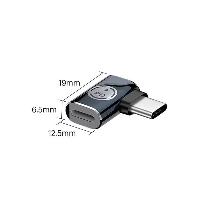 Lightning til USB-C Adapter med 35W PD Hurtigopladning – Lightning Hun til USB-C Han – 90° Vinklet - Billede 4