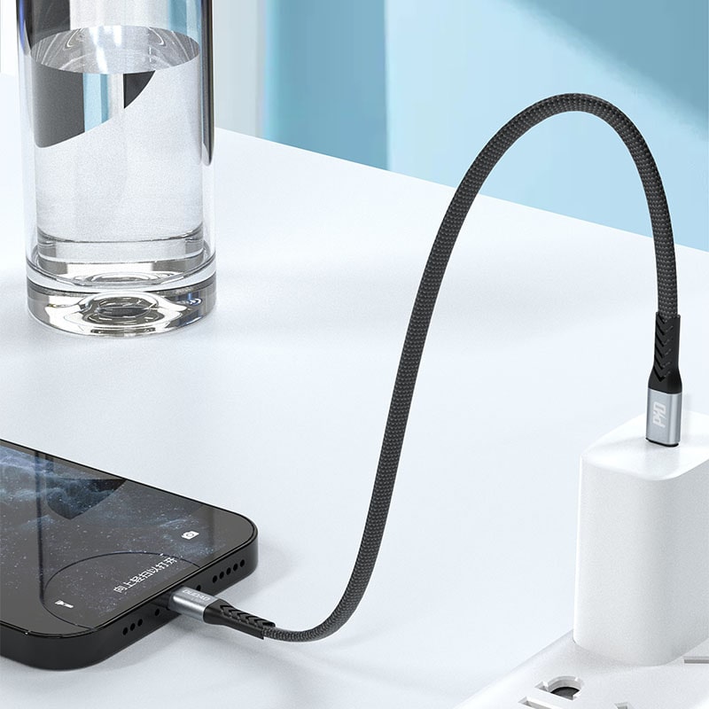 Dudao L10P USB-C til Lightning Kabel – 20W Hurtigopladning, 23 cm, Sort - Billede 2