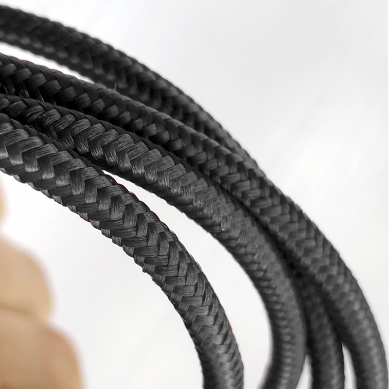 Flettet USB-C til Lightning-kabel. 9V, 20W hurtig opladning. Sort. 1 m. - Billede 3