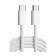 Flettet USB-C til USB-C kabel. Han-Han. Hvid. Bestil her