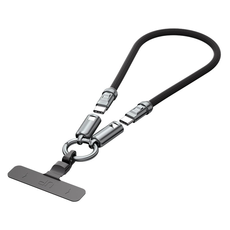 USB-C 240W PD Kabel med Hurtig Opladning og Mobilrem – Håndledsrem 30cm, Sort - Billede 2