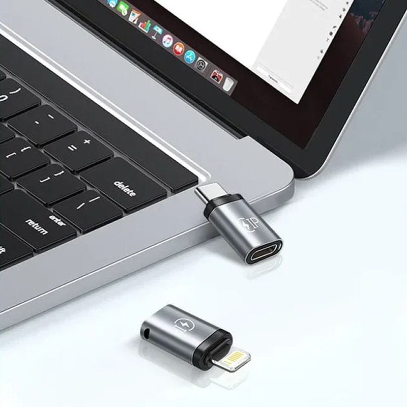 USB-C Hun til Lightning Han Adapter – Opladning & Data – Silver - Billede 2
