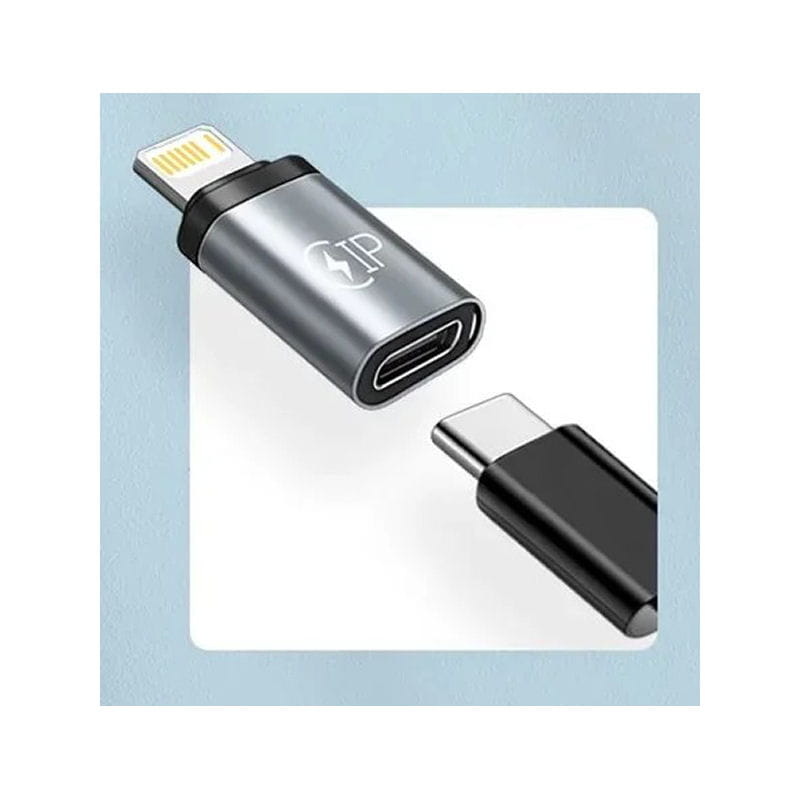 USB-C Hun til Lightning Han Adapter – Opladning & Data – Silver - Billede 3