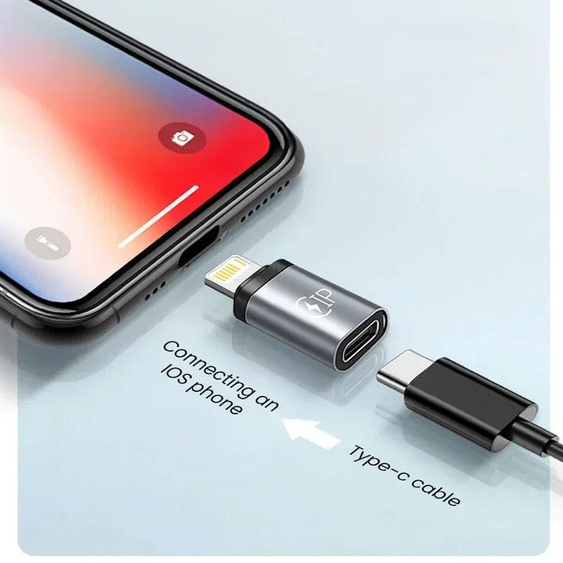 USB-C Hun til Lightning Han Adapter – Opladning & Data – Silver - Billede 5
