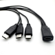 USB-C splitter kabel 3-i-1 – opladning af 3 enheder