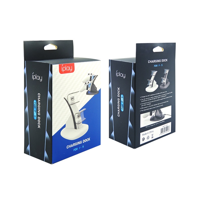 Dobe PS5 DualSense Controller Oplader Bluelight Charging Dock – Sort - Billede 4