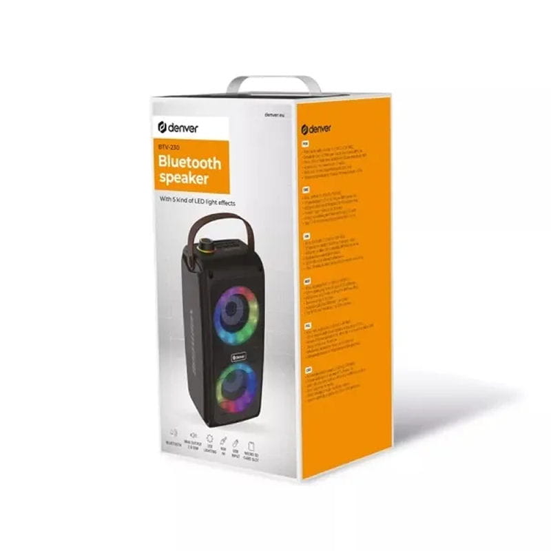 Denver BTV-230 Bluetooth Festhøjttaler med RGB LED Lys - Billede 6