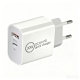 30W Hurtigoplader USB-C PD & QC3.0 Dual USB Hvid