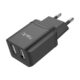 Havit 2 ports Dual USB oplader. 2.1A. Sort.