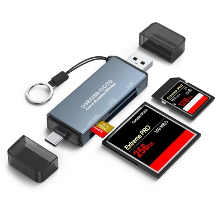 2-i-1 Kortlæser med USB-C & USB 3.0. USB/USB-C/OTG