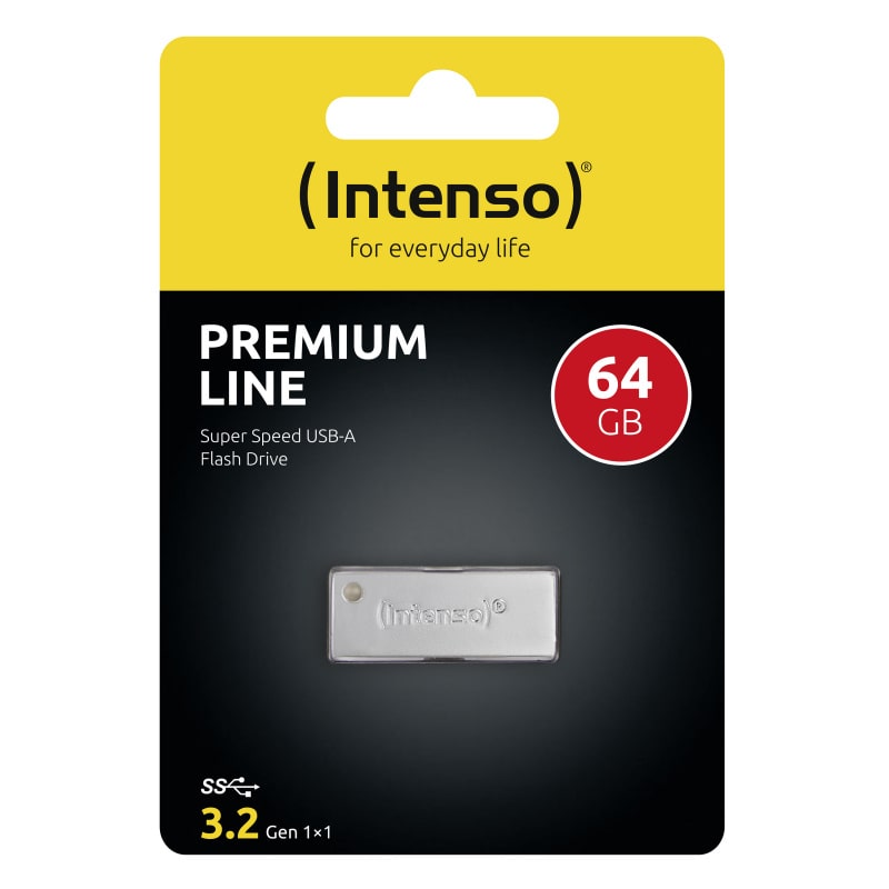 Intenso Premium Line USB 3.0 Drive. Minimalistisk USB memory stick. 64GB. Silver. - Billede 5