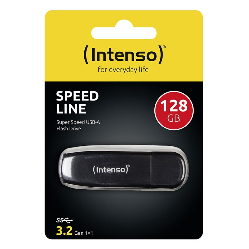 Intenso Speed Line USB 3.0 Drive. Super hurtig USB memory stick. 128GB. Sort. - Billede 4