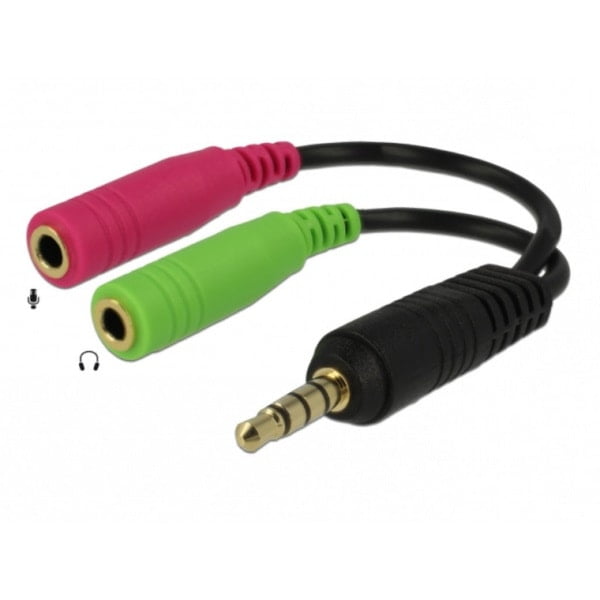 DeLock Headset adapter til høretelefoner.