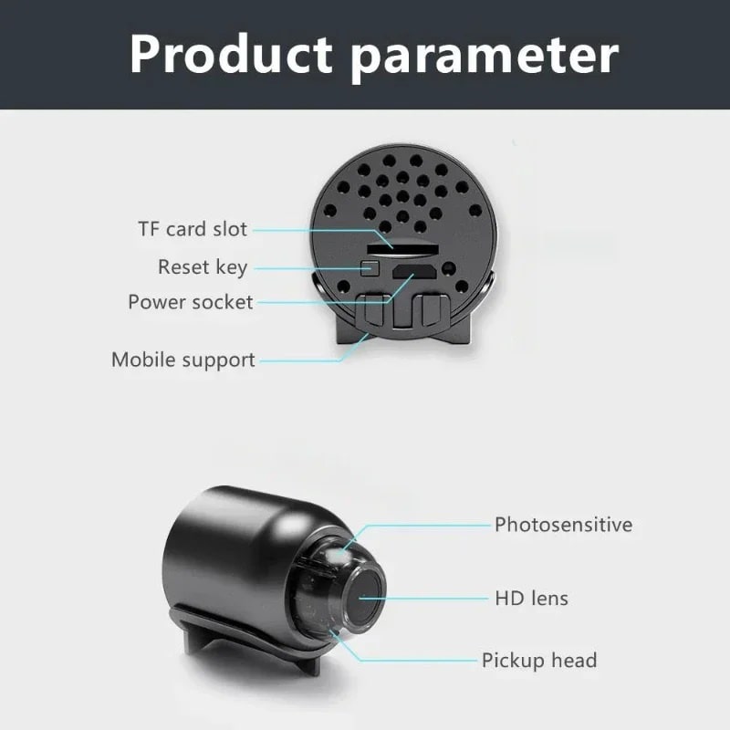 X5 WiFi Mini Overvågningskamera med 1080P, Lyd, Nattesyn og Fjernadgang - Billede 17